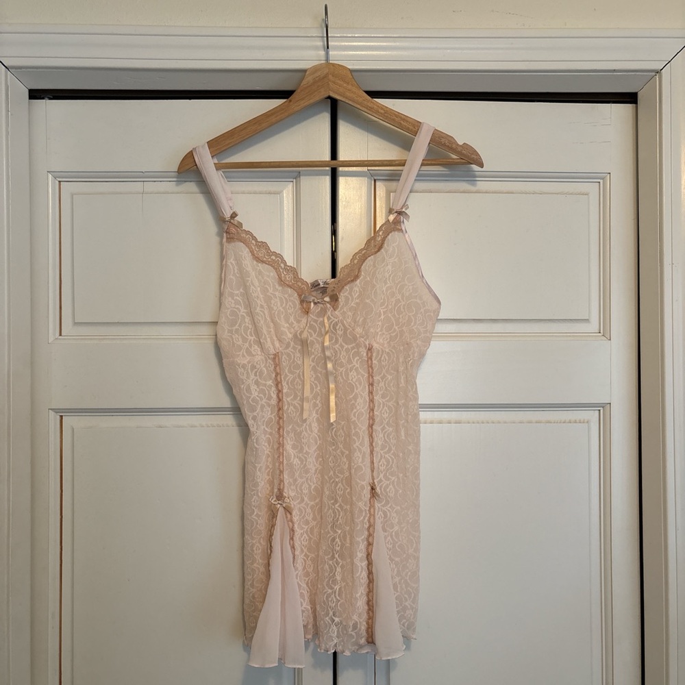 Linea Donatella Lace Slip Dress in Light Pink